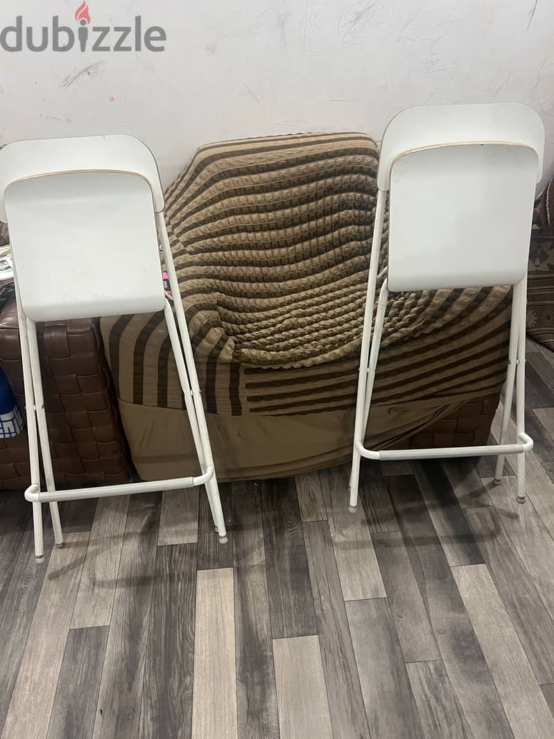 IKEA bar stool with backrest or foldable high chair for sale 1