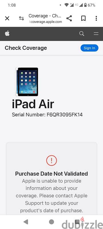 I pad air one 9.7 inches 16 gb original one betery100 0