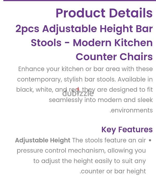 3 Adjustable Bar Stools Modern Swivel 3