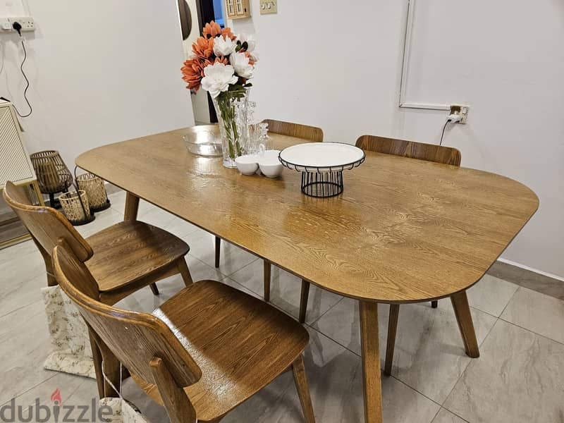 Pure Wood Table Dining Available (Just like new) 1