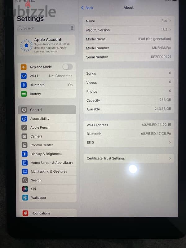 ipad 9 256 gb very good condition 5