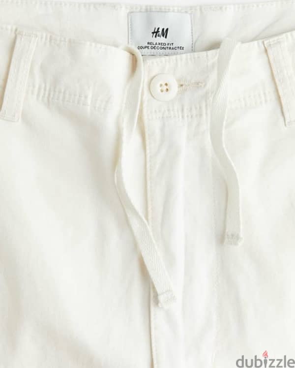 H&M white cargo pants 3