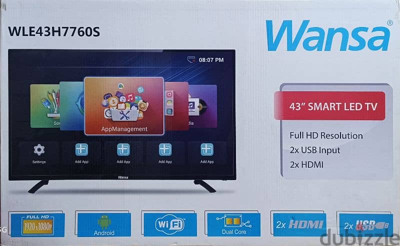 I sell my wansa smart tv 43insch same as new  with Wall bracket 0