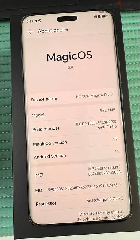 Honor Magic 6 Pro 5G 512 GB +12 GB RAM Black Used! 6