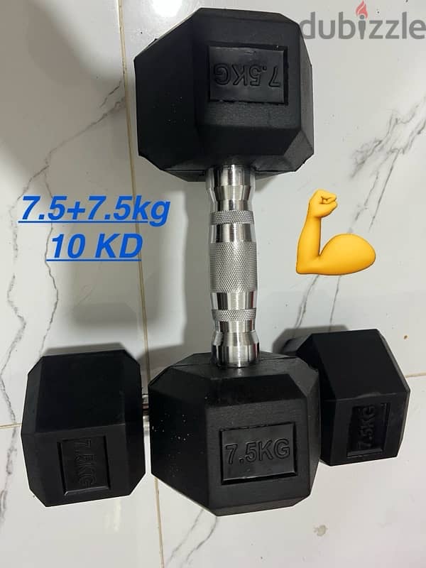 hex dumbbell new with box starts 3 kg till 30 kg just call 1