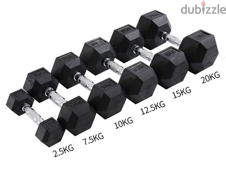 hex dumbbell new with box starts 3 kg till 30 kg just call 6