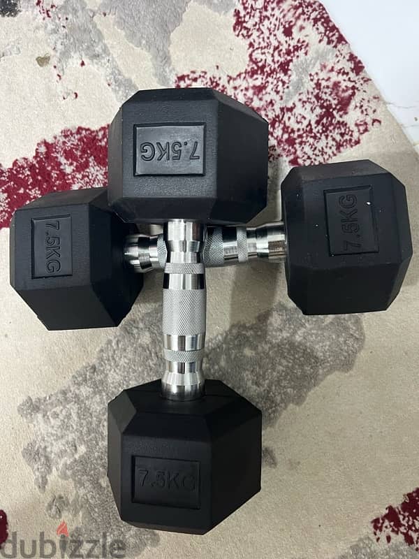 hex dumbbell new with box starts 3 kg till 30 kg just call 14