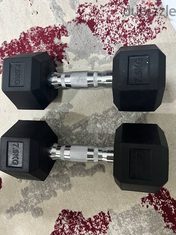 hex dumbbell new with box starts 3 kg till 30 kg just call 15