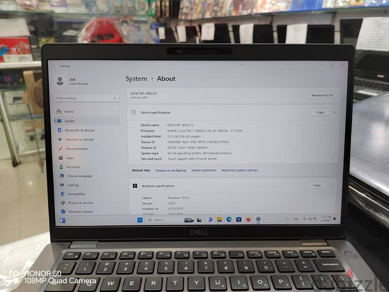 dell latitude core i7 8 generation Touch screen Ram 12 ddr4 جيل ثامن 8