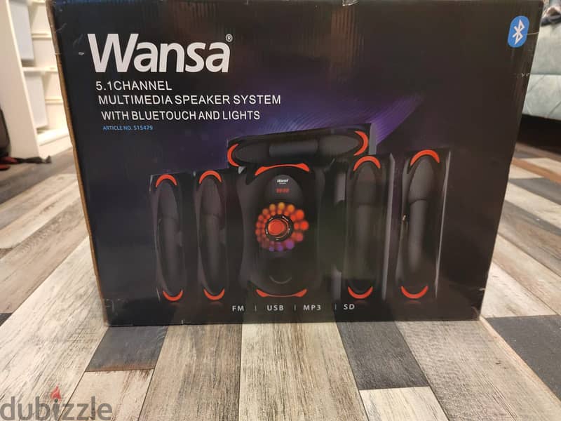 WANSA MULTIMEDIA SPEAKER SYSTEM WITH BLUETOUCH & LIGHTS 5.1 CHANNEL 0