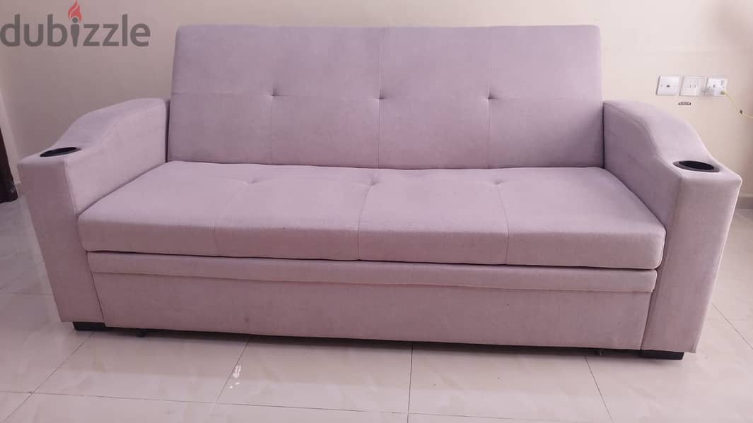 3 Seater Fabric Sofa Bed 0