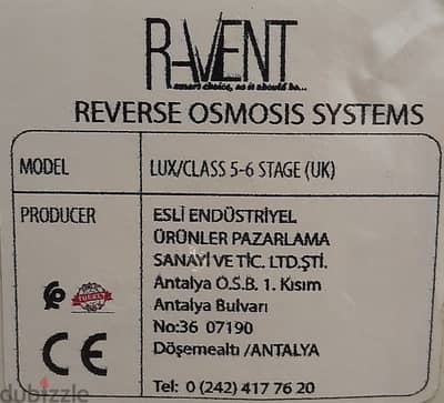 Reverse osmosis drinking water system.