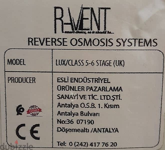 Reverse osmosis drinking water system. 0