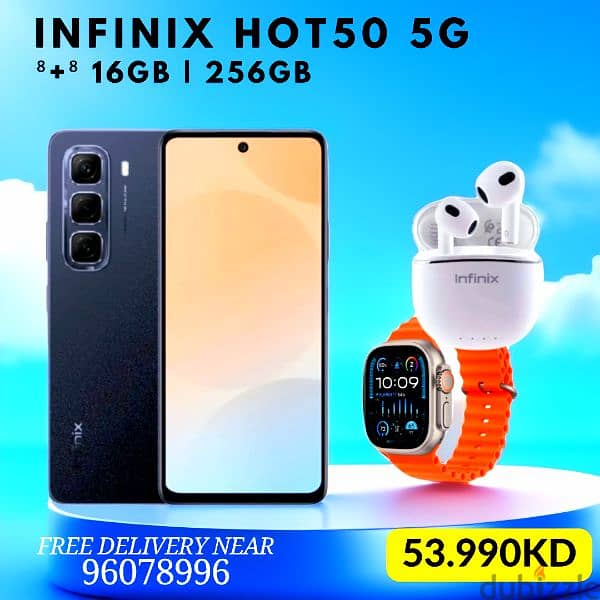 Infinix Hot 50 5G | 16GB RAM + 256GB Storage | Best Combo Offer 0