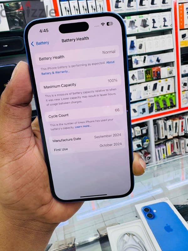 iphone 16 128 gb 100% battry health 5