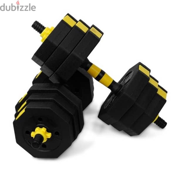 yellow Dumbell 20 kg new with bar connector best price 15 kd 0