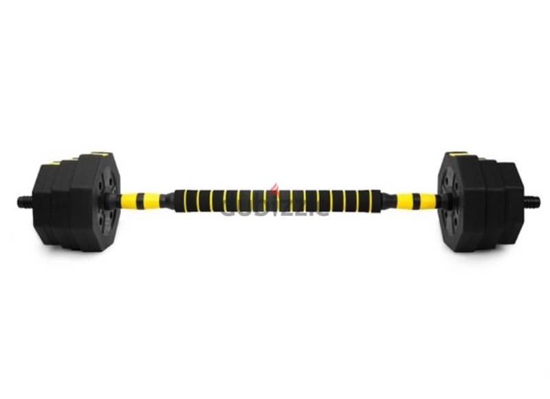 yellow Dumbell 20 kg new with bar connector best price 15 kd 1