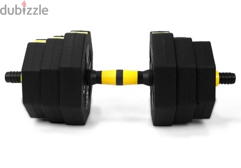 yellow Dumbell 20 kg new with bar connector best price 15 kd 2