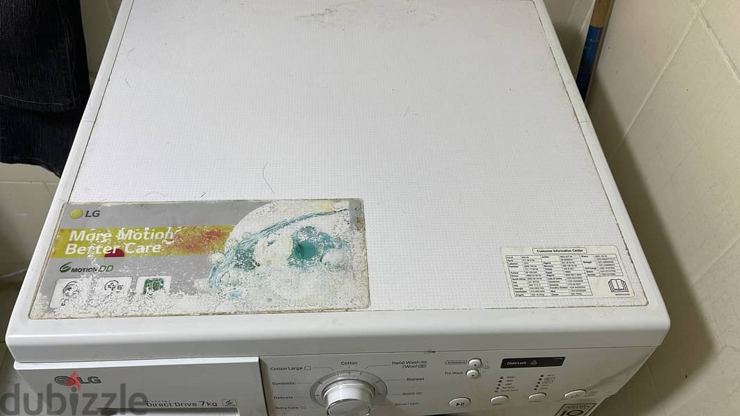 LG 7.0 kg front load washing machine sparingly used 2