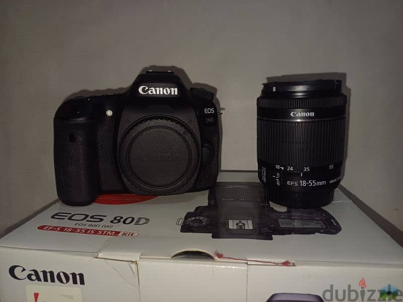 Canon 80D with box and kit lens 18-55mm stm 0