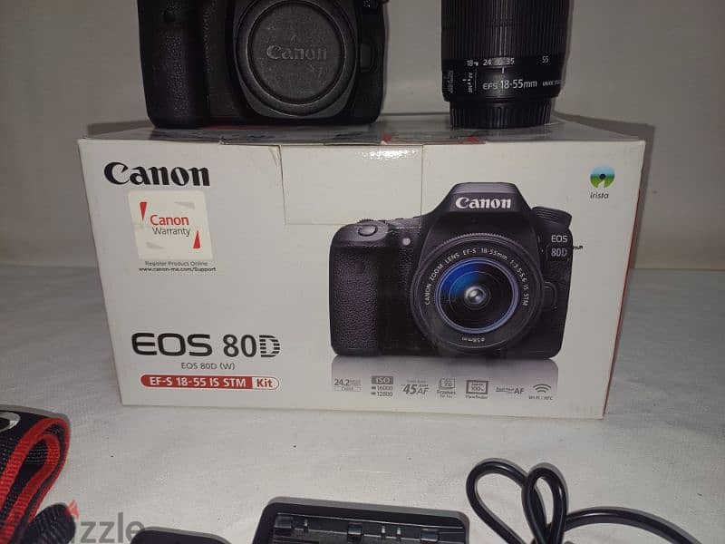 Canon 80D with box and kit lens 18-55mm stm 1