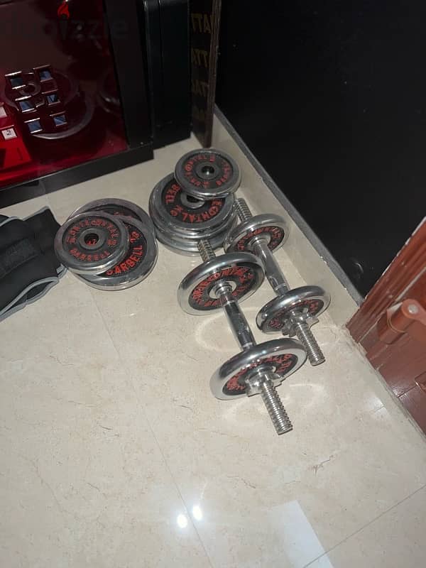 home gym exercise machine /dumbbell set  120 kd for both 1