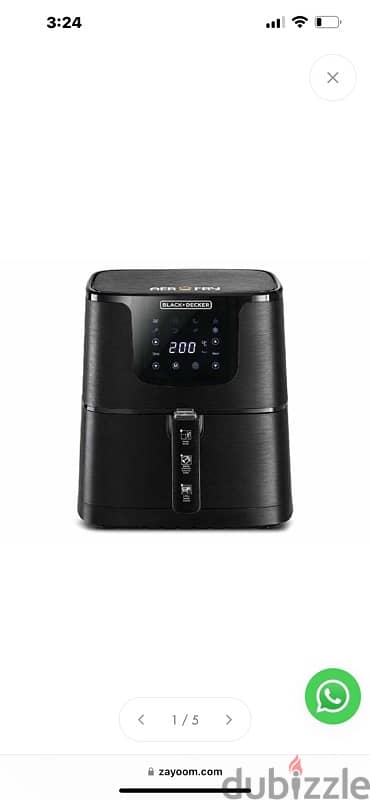 BLACK+DECKER Digital Air Fryer 5.8L/1.5Kg - 1700W 0