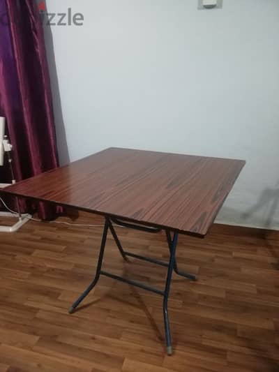 brown folding table