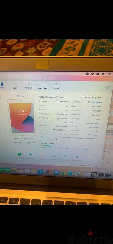 ايباد برو 10.5انش 64جيجا واي فاي بطاريه 100 مشحون 3مرات فقط كامل اغراض 1