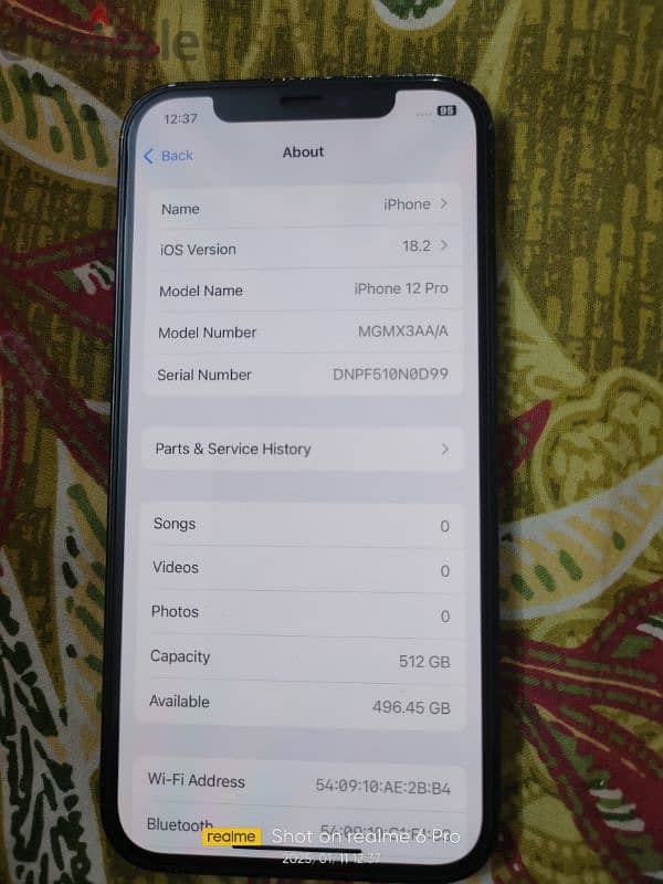 12 pro. 512 gb back little broken battery 77% 3
