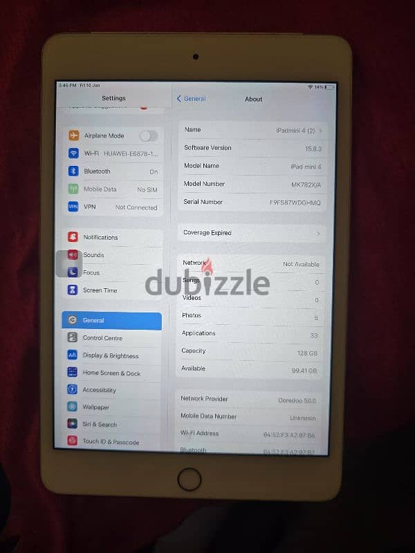 ipad mini 4 wifi+cellular 128 gb for sale 0