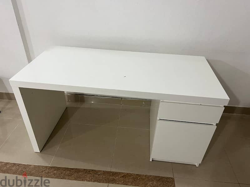 2. 	A WHITE COLOUR IKEA STUDY TABLE AND HOME CENTER SOFA CUM BED 2