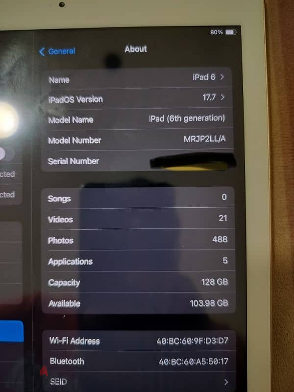 iPad 6 generation 128 GB 9