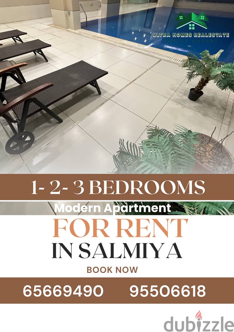 For rent IN SALMIYA 1-2-3 BEDROOMS FURNISHED FOR YEARLY CONTRACT ONLY 3