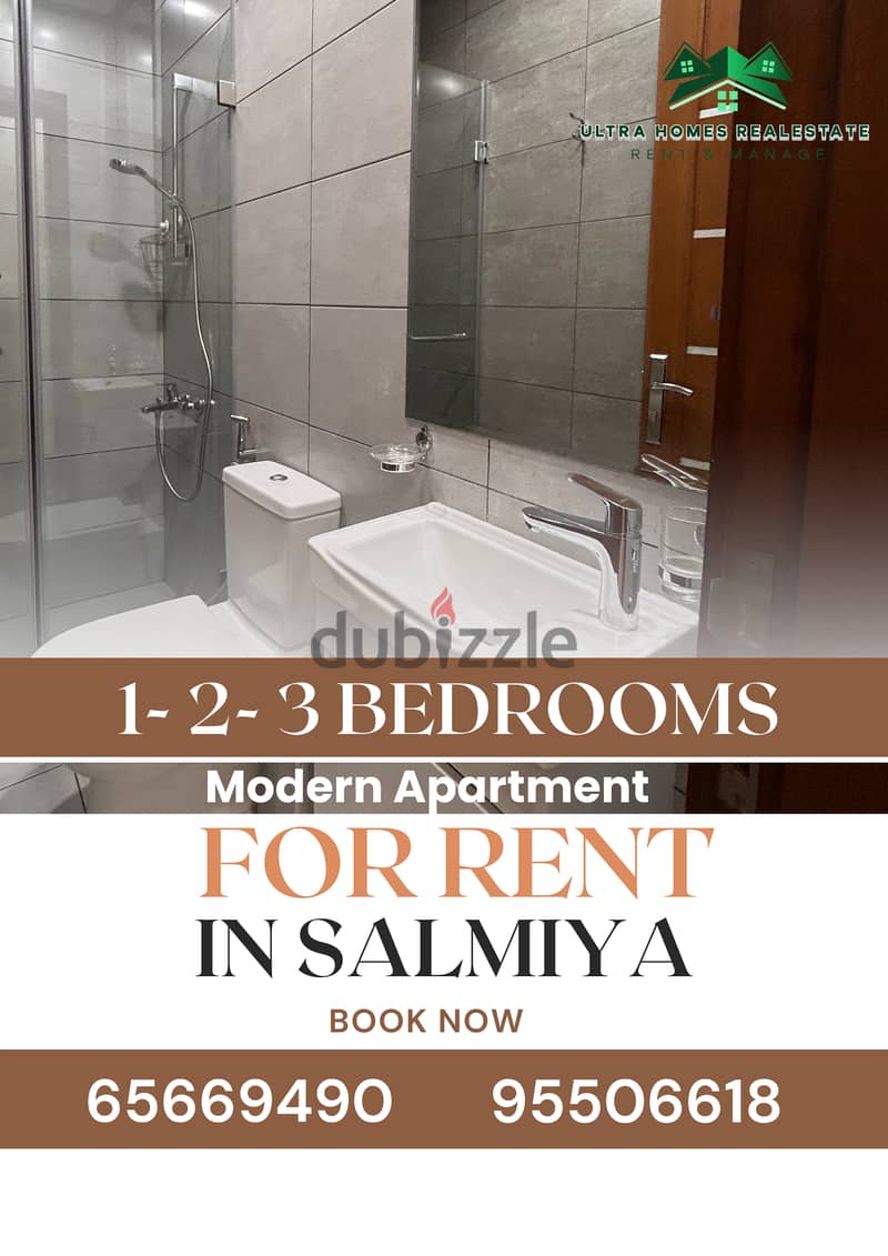 For rent IN SALMIYA 1-2-3 BEDROOMS FURNISHED FOR YEARLY CONTRACT ONLY 5