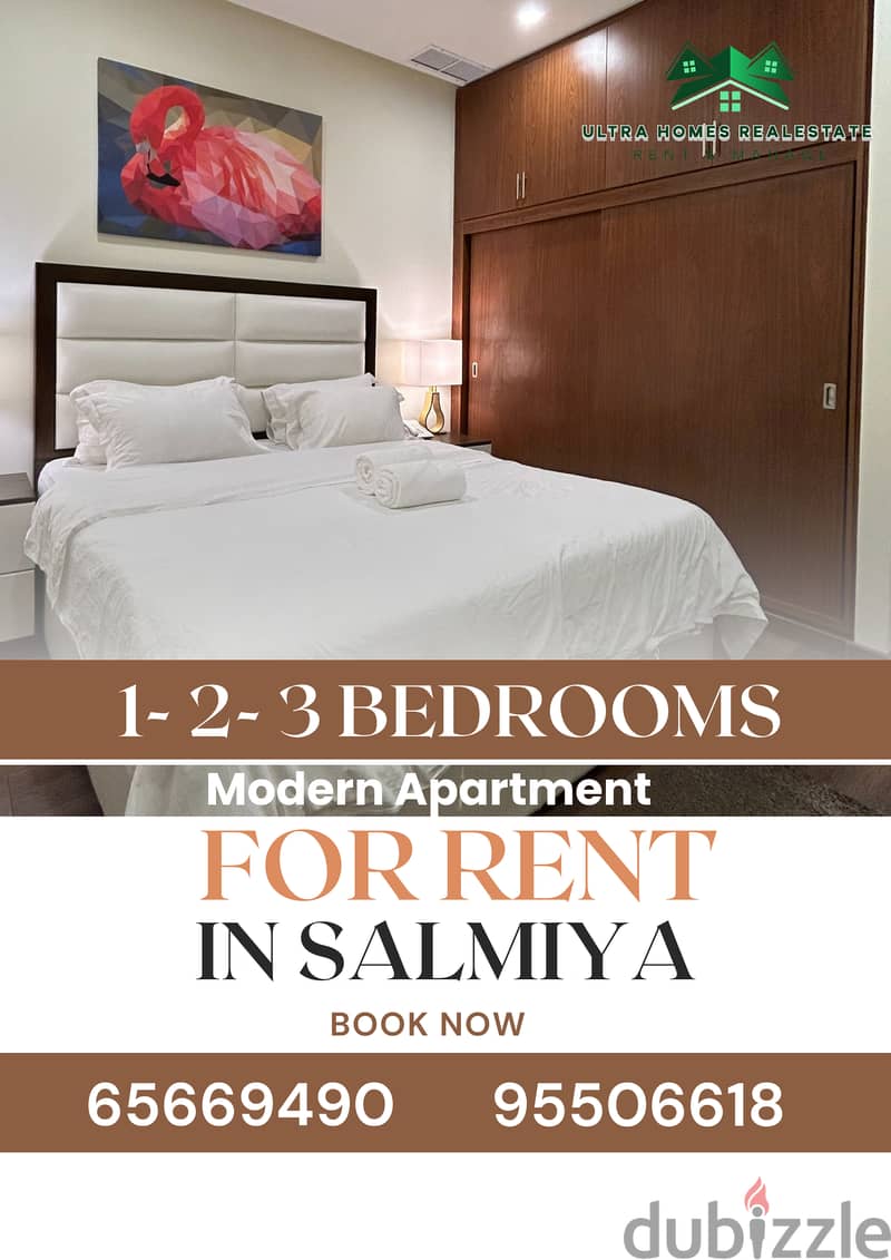 For rent IN SALMIYA 1-2-3 BEDROOMS FURNISHED FOR YEARLY CONTRACT ONLY 6