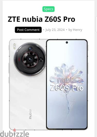 Nubbia z60S pro