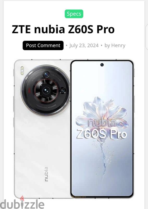 Nubbia z60S pro 0