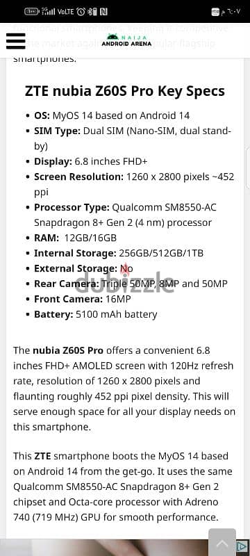 Nubbia z60S pro 1