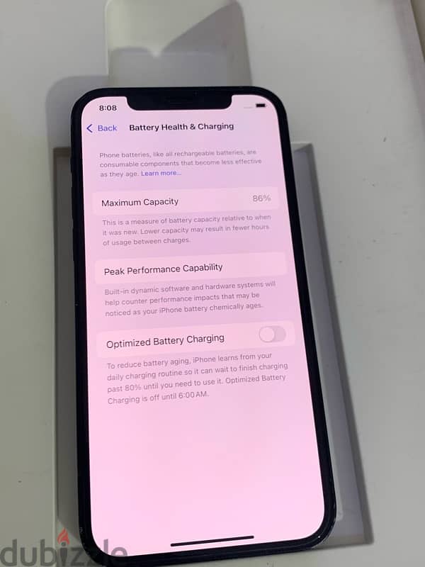 iPhone 12 …128gb 5g battery 86% not change anything good device 9