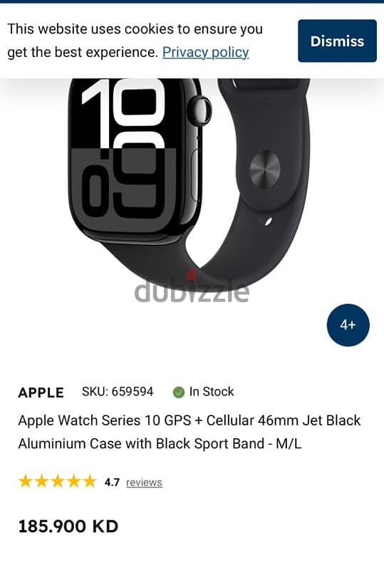 Apple Watch series 10 46mm cellular + WiFi 64GB 100. /. battery 7