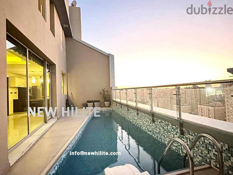 TWO MASTER BED PENTHOUSE WITH PRIVATE POOL FOR RENT IN SHAAB 6