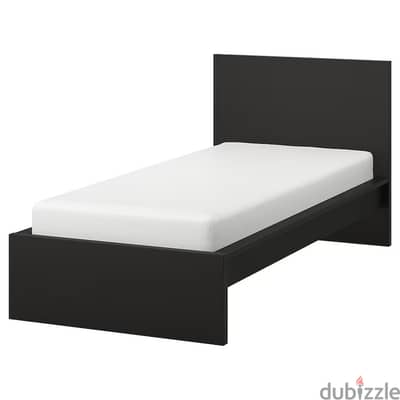 MALM IKEA bed single with matress & cover