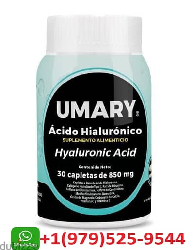 Umary Acido Hialuronico Hyaluronic Acid 30 caps 850 mg Collagen Turmer