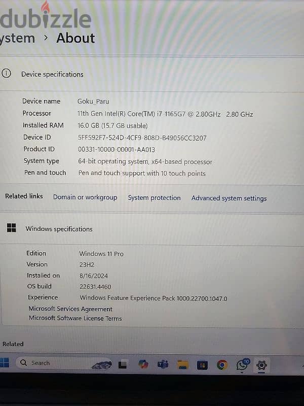 Dell XPS 13 inch i7 11th Gen Processor 7