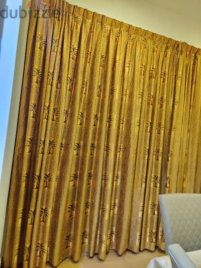 Curtains with Lining and Fittings ( Total 08 Large Size )