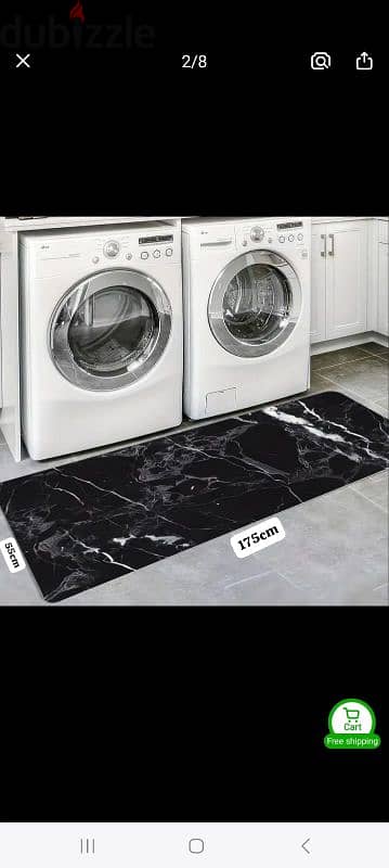 Black Marble Kitchen Mat 1