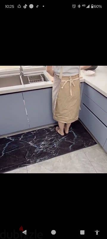 Black Marble Kitchen Mat 2