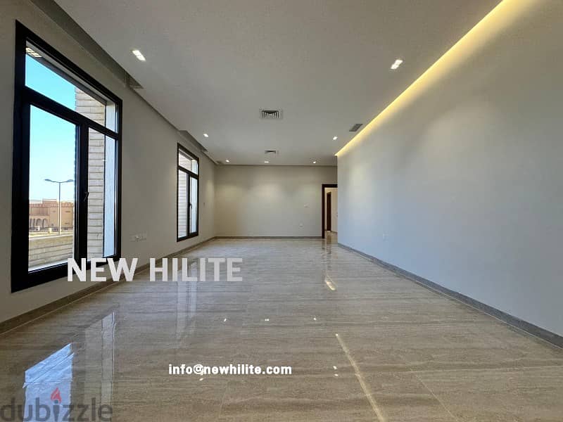 BRAND NEW FIVE BEDROOM TRIPLEX WITH ROOF FOR RENT IN AL FUNAITEES 7