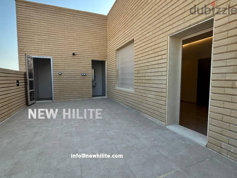 BRAND NEW FIVE BEDROOM TRIPLEX WITH ROOF FOR RENT IN AL FUNAITEES 11